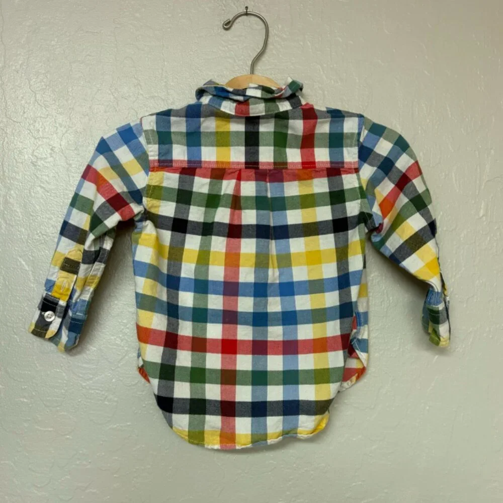 $12 ADD ON Baby Gap plaid button down long‎ sleeve shirt Janie and Jack Baby Gap
